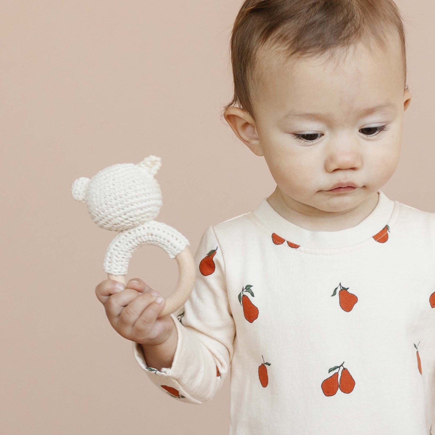 The Blueberry Hill - Teether Bear Cotton Rattle Baby Newborn Gift Toy