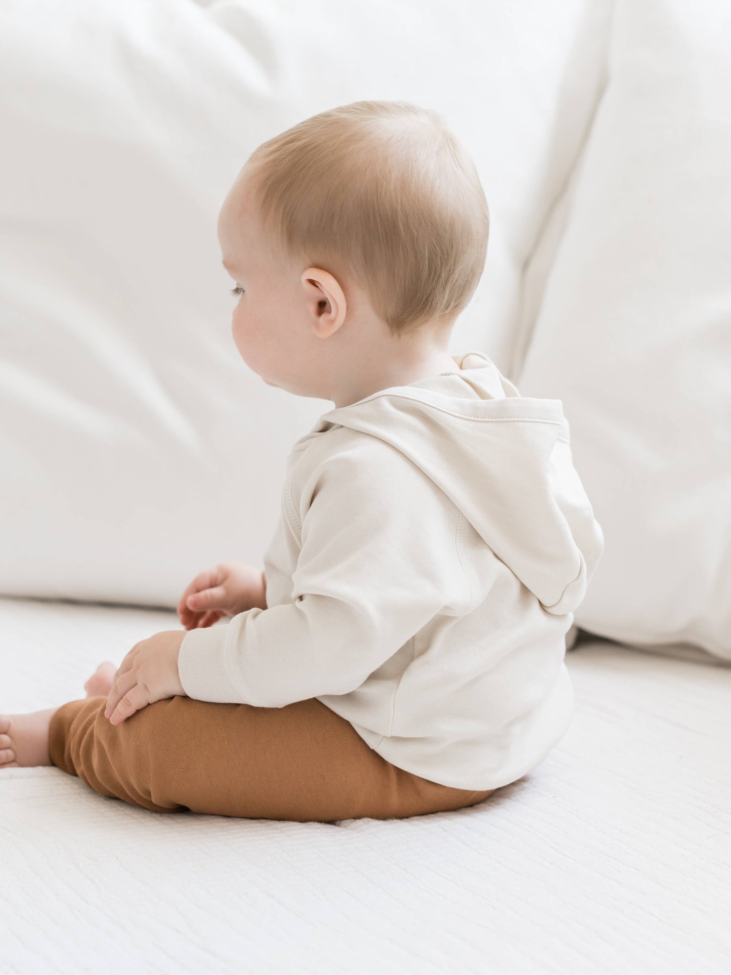 Colored Organics - Organic Baby and Kids Madison Hooded Pullover - Natural