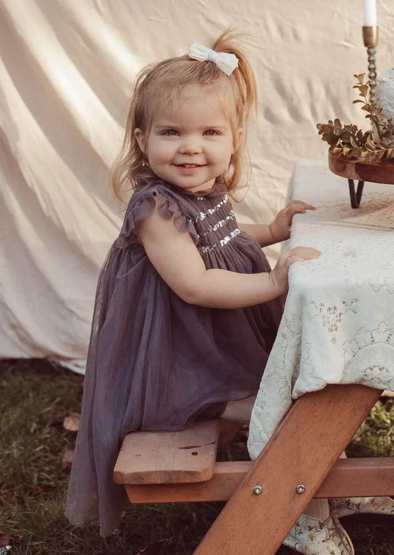 Le Petit Lapin - Scarlett | Organic Cotton Tulle Dress | Slate