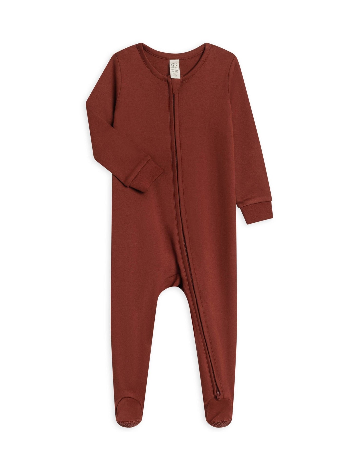 Colored Organics - Organic Baby Peyton Zipper Sleeper - Garnet - Citrus Sky Boutique