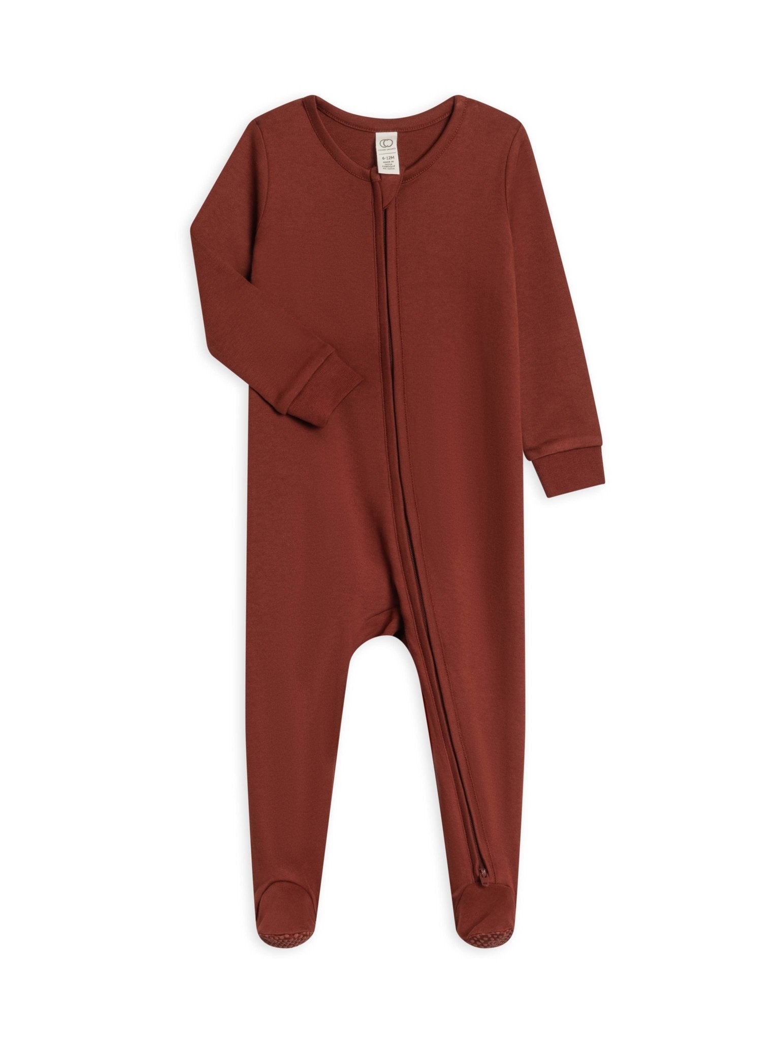 Colored Organics - Organic Baby Peyton Zipper Sleeper - Garnet - Citrus Sky Boutique