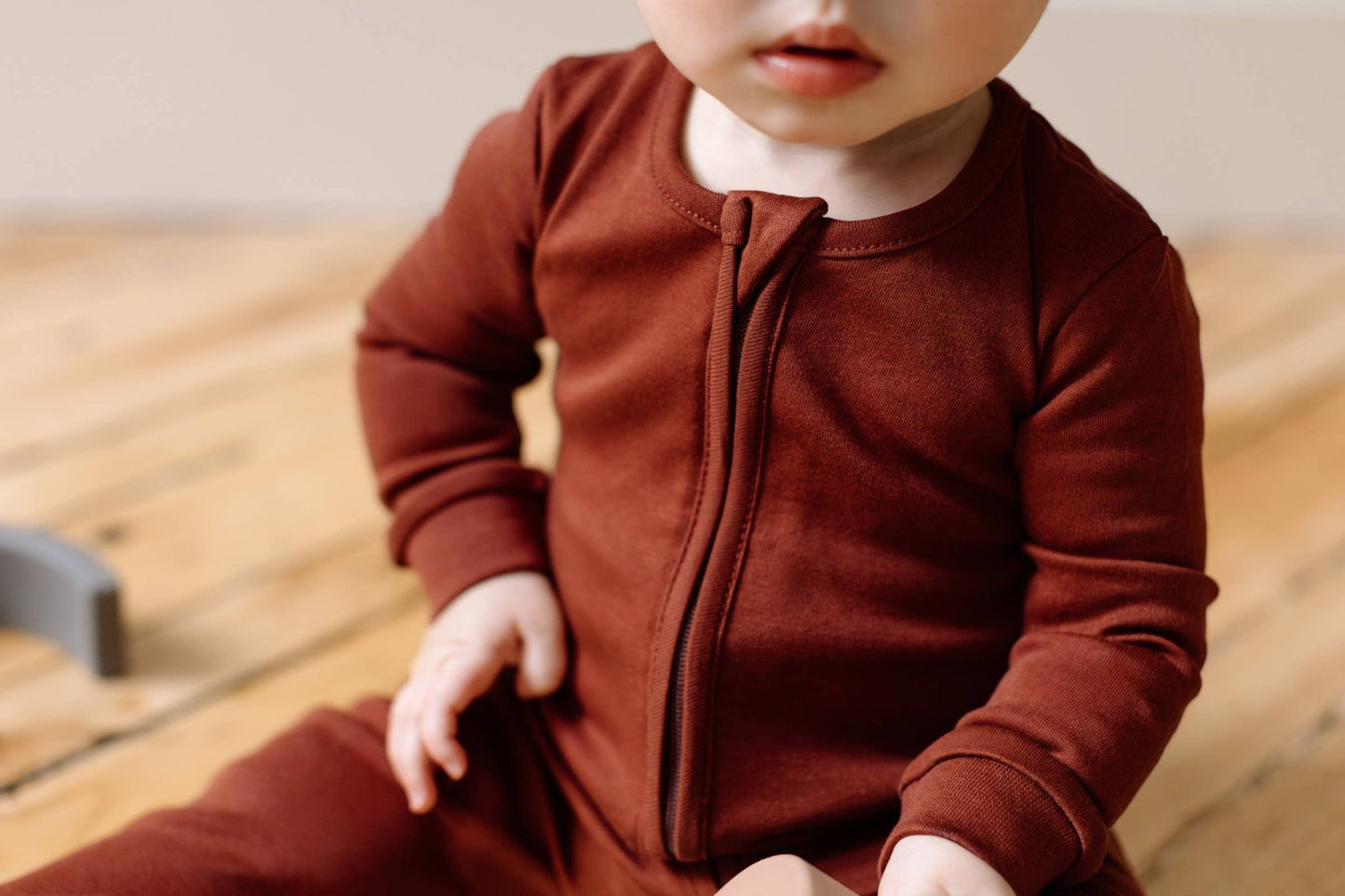 Colored Organics - Organic Baby Peyton Zipper Sleeper - Garnet - Citrus Sky Boutique