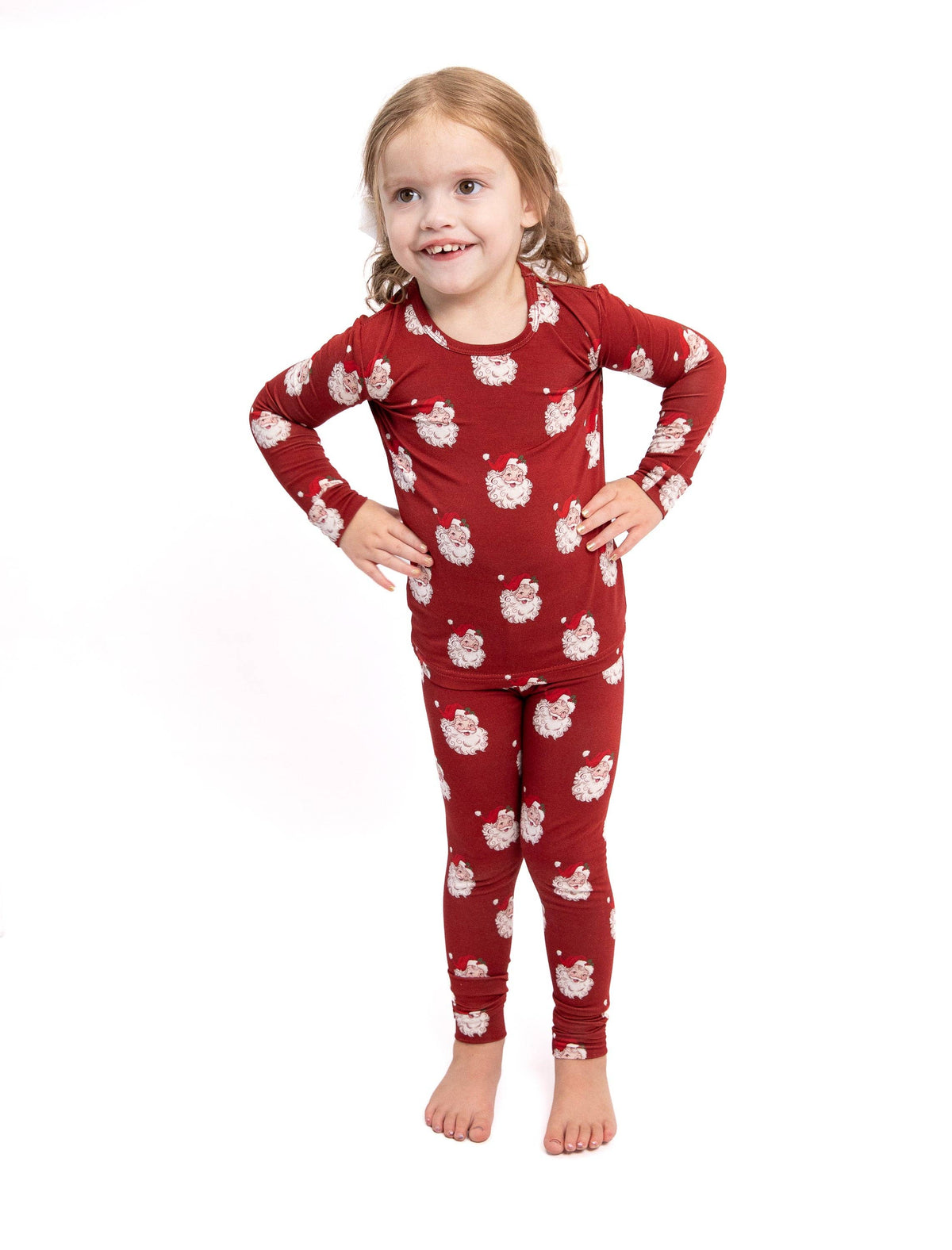 Tiny toes Baby Co - Christmas Vintage Santa Bamboo Toddler 2 Piece Set