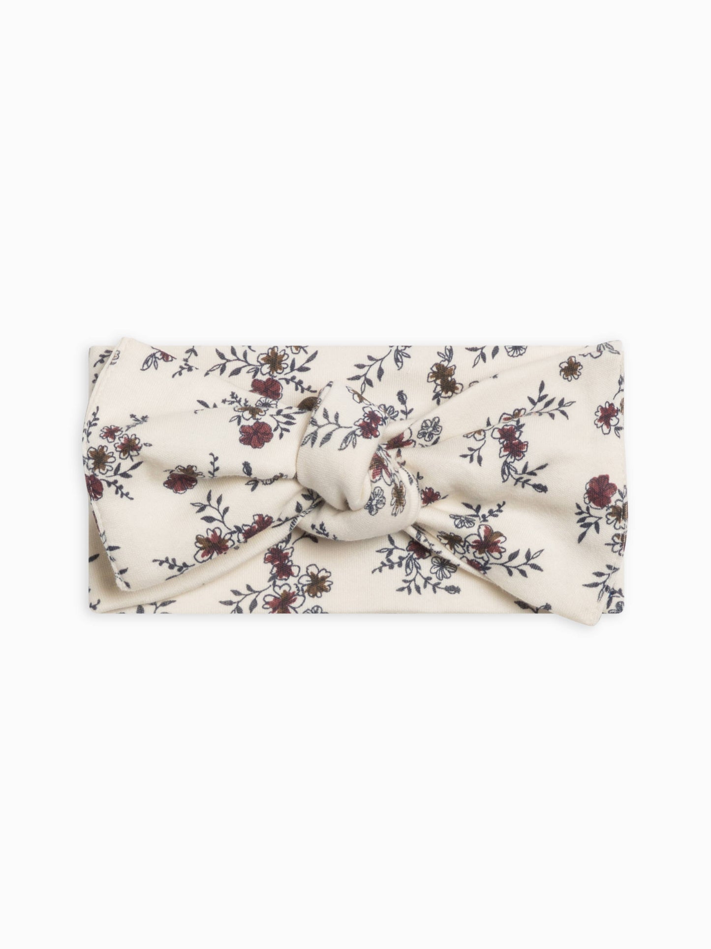 Colored Organics - Organic Baby Hattie Knot Bow Wrap - Poppy Floral / Mulberry
