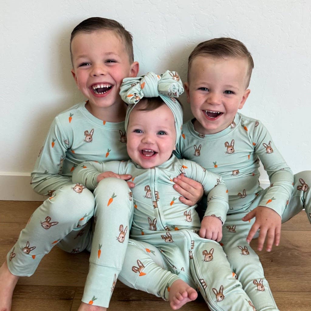 Tyed ‘N Knots - NEUTRAL SAGE EASTER ZIP UP BAMBOO