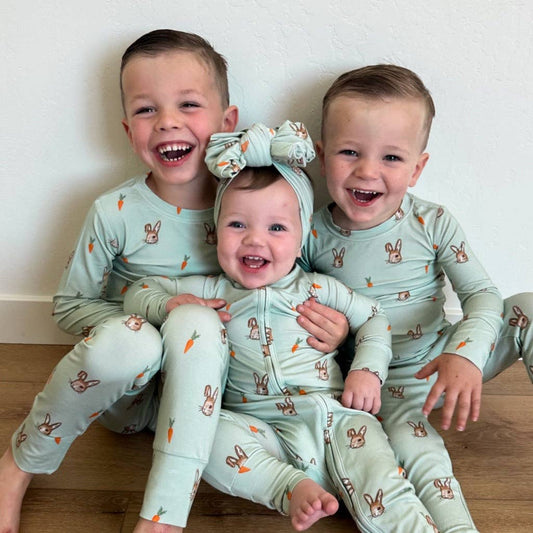 Tyed ‘N Knots - NEUTRAL SAGE EASTER ZIP UP BAMBOO