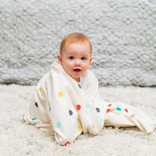 Darzzi - Polka Dot Knit Baby Blanket