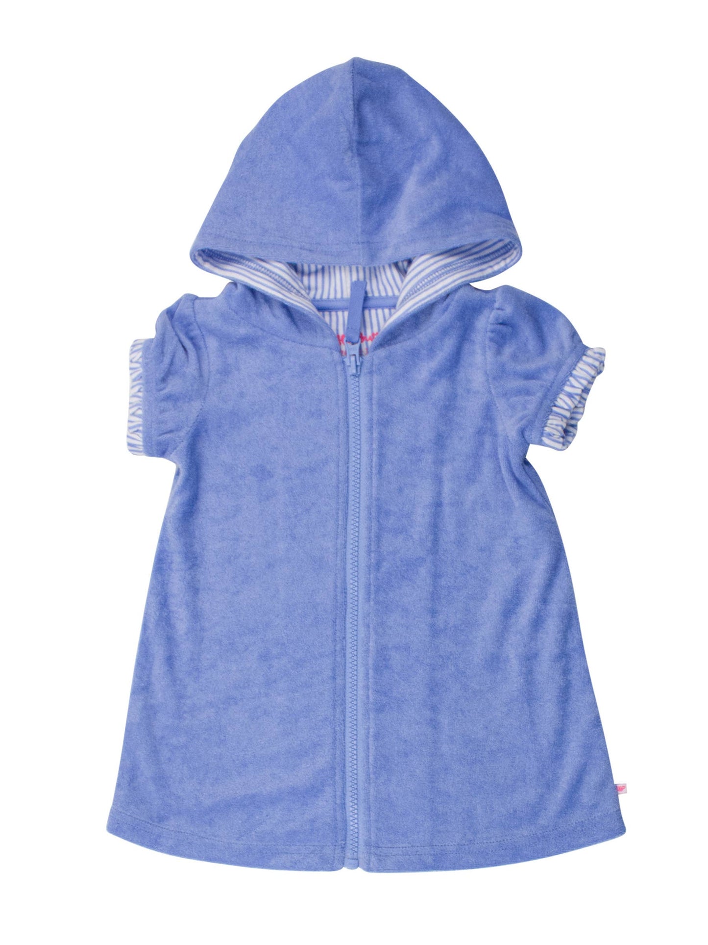 RuffleButts + RuggedButts - Girls Periwinkle Blue Terry Full-Zip Cover Up