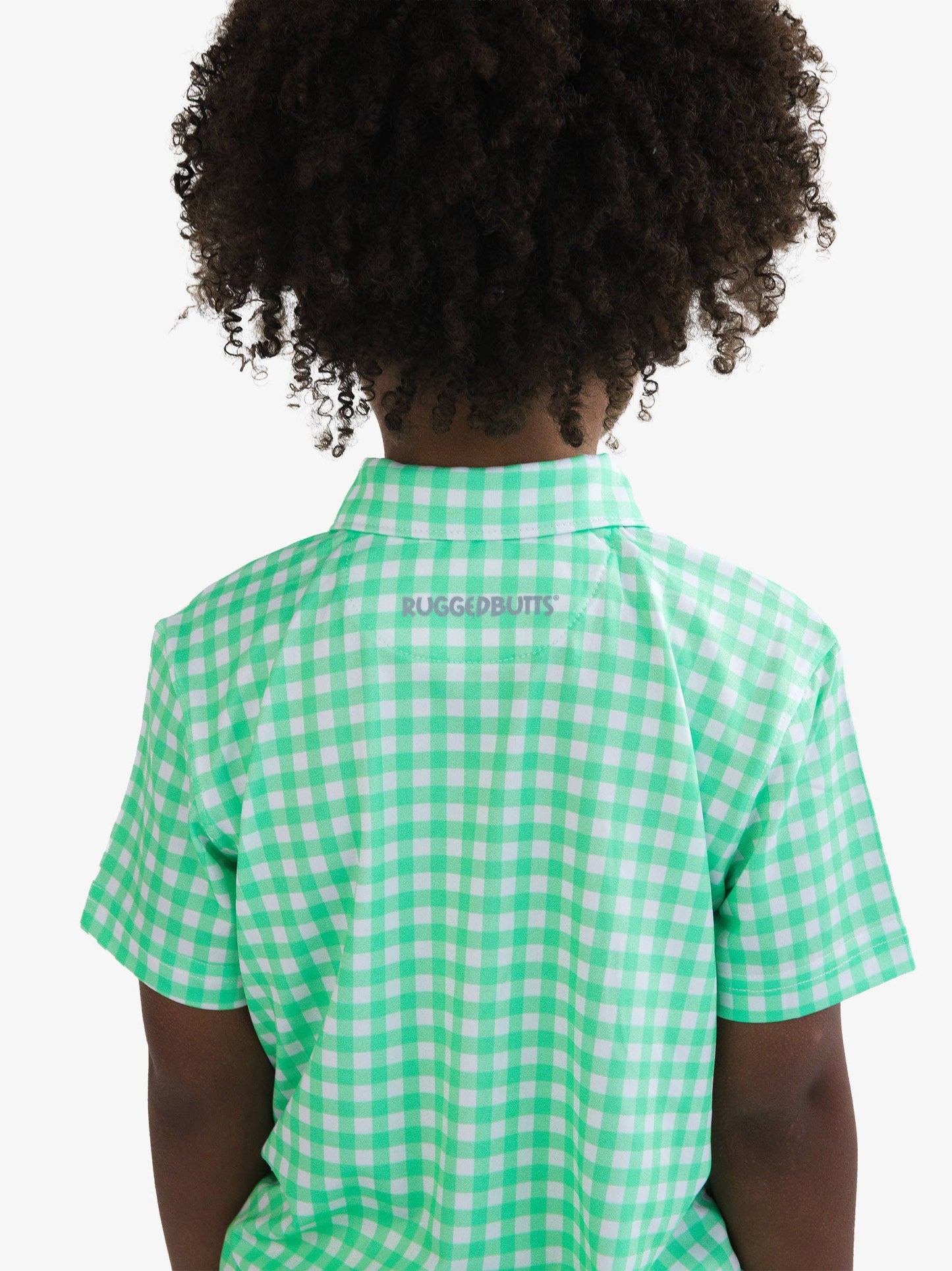RuffleButts + RuggedButts - Boys Classic Spring Bud Gingham Knit Short Sleeve Performance Polo