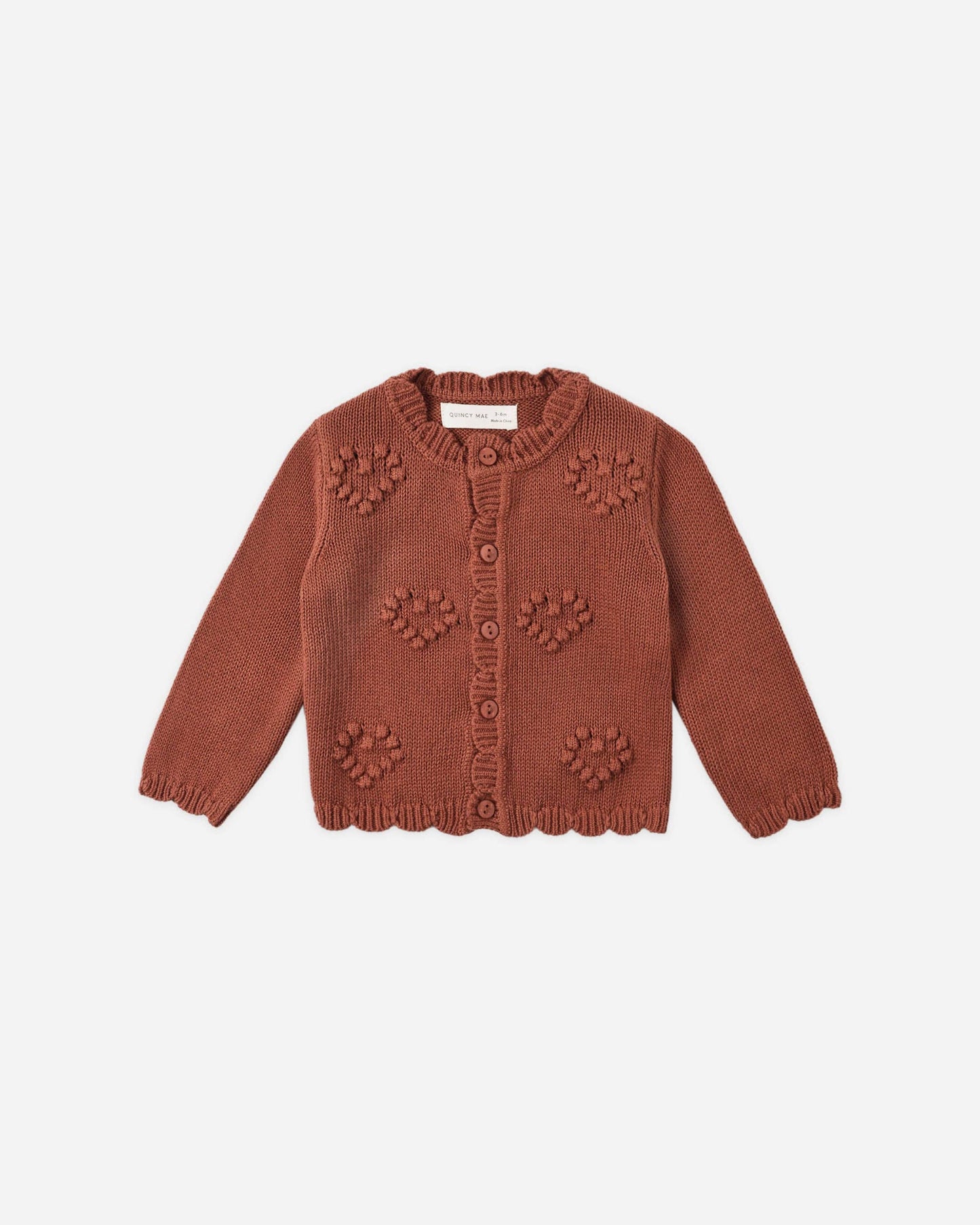 Quincy Mae - Knit Cardigan || Red