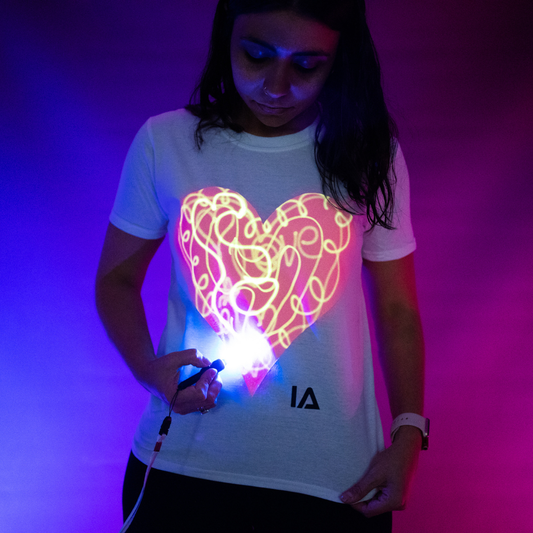 Illuminated Apparel - Kids Interactive Glow T-Shirts - Love Heart T-Shirt