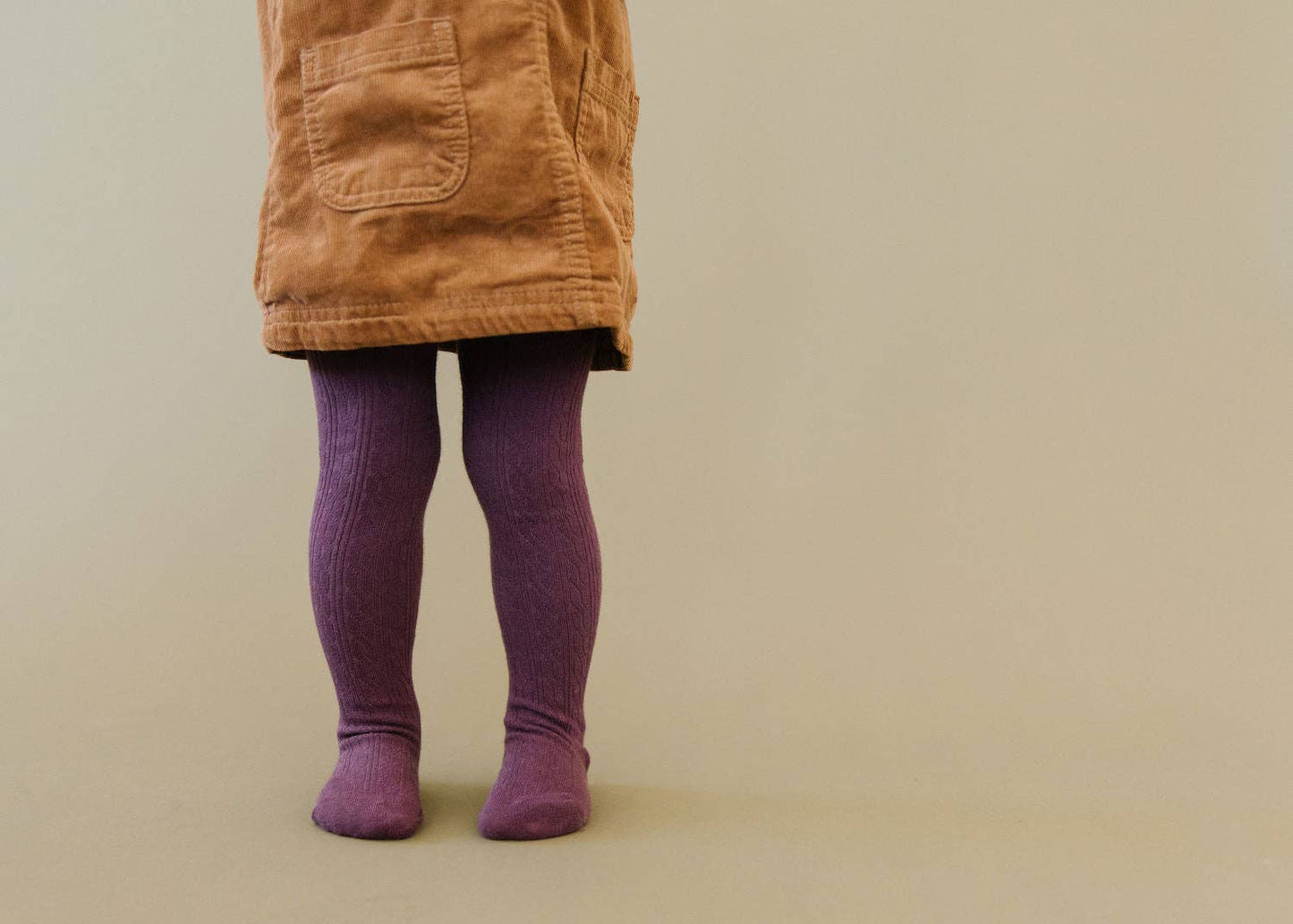 Dusty Plum Cable Knit Tights: 1-2 YEARS