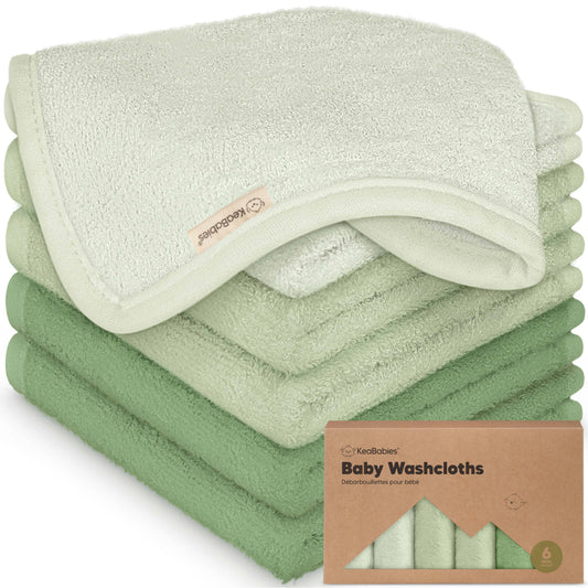 KeaBabies - 6-Pack Baby Wash Cloths