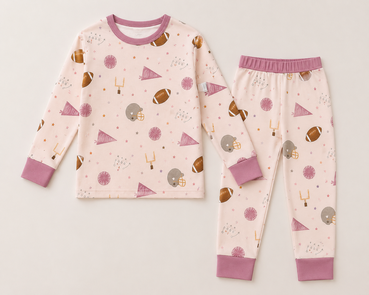 The Honey and Bro Co. - Pink Pep Rally Zinza™ Two-Piece Pajama Set