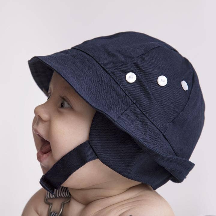 Huggalugs - Tyrolean Navy Hat With Chinstrap- UPF 50+