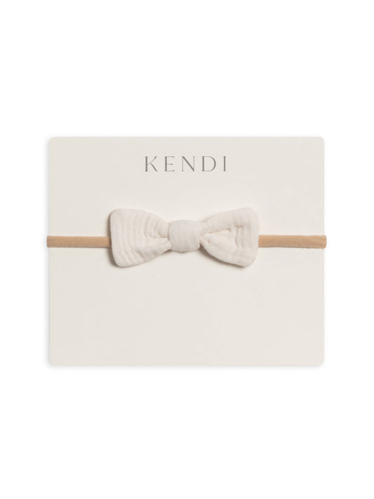 Colored Organics - Organic Baby Muslin Dainty Bow Headband - Ivory