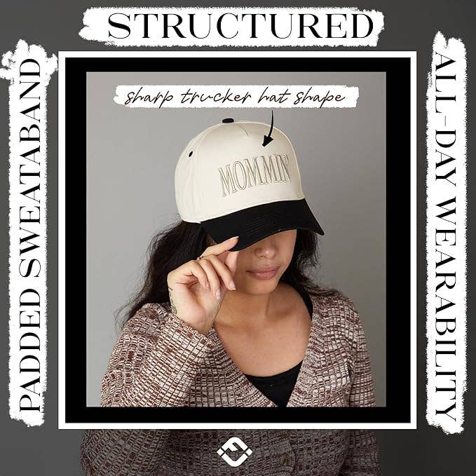 Funky Junque - Two Tone Cap -  Mommin' - Black/Beige