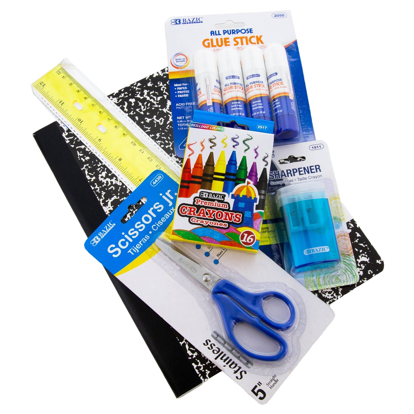 BAZIC Products - Back to School Starter Pack, 60 Pieces, Elementary
