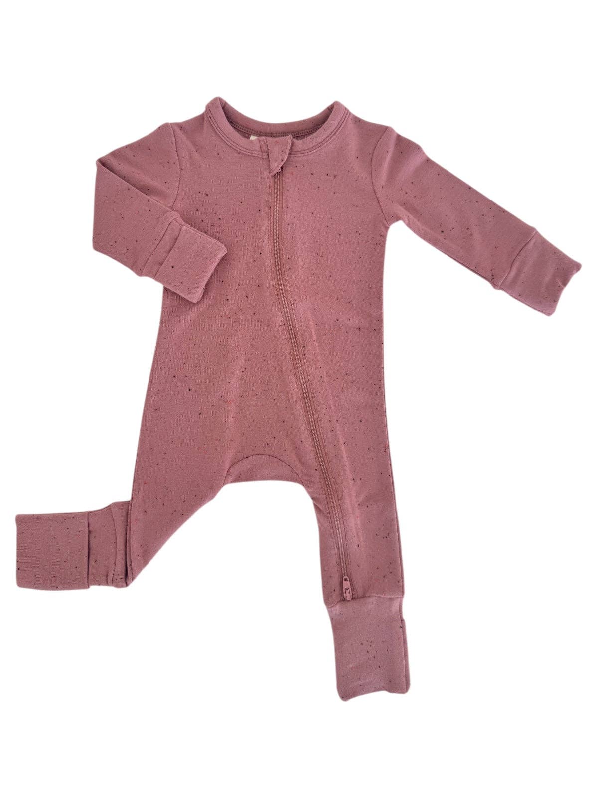 SIIX Collection - Mauve Speckle / 2-Way Zip Romper