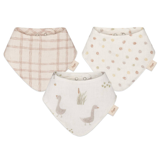 Crane Baby - Charlie 3-pc. Farmhouse Goose Bib Set