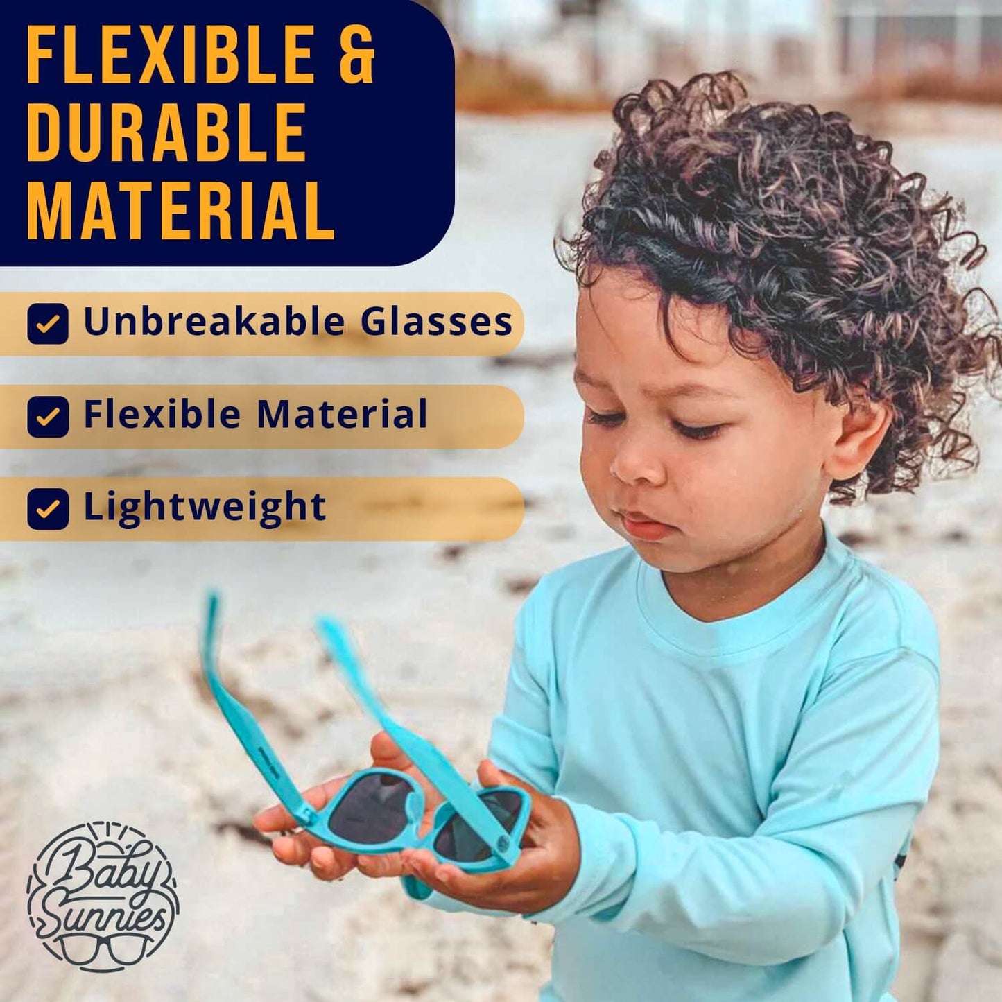 Baby Sunnies - White Polarized Baby Sunglasses 3-8 Years