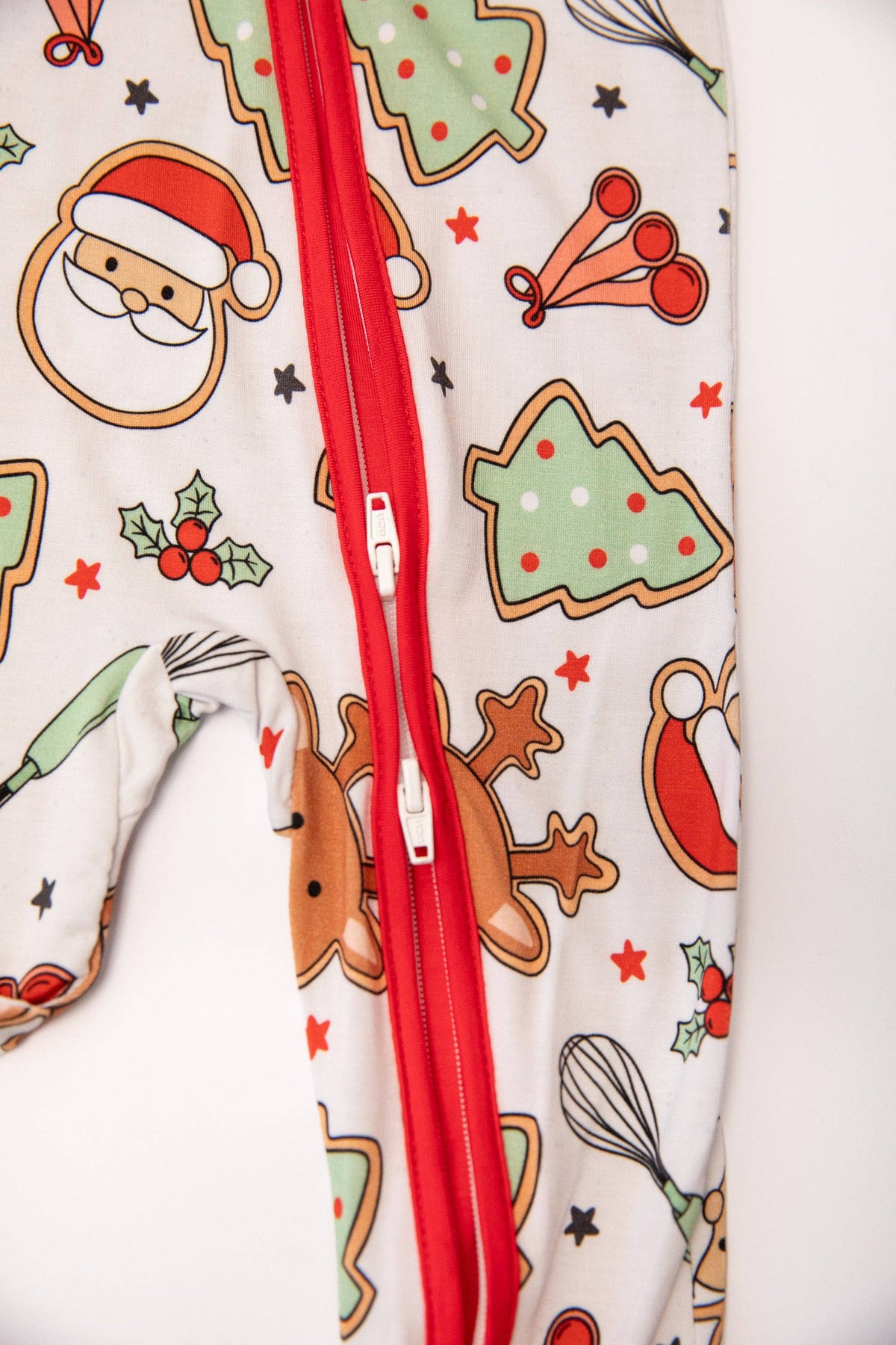 Tiny toes Baby Co - Christmas Cookies Baby Bamboo Zipper Romper
