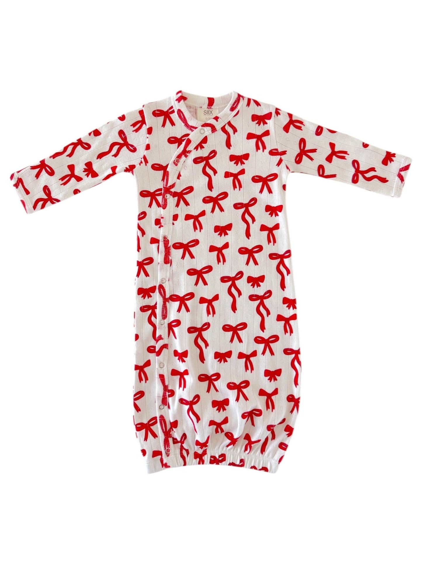 SIIX Collection - Red Bows / Organic Pointelle Gown