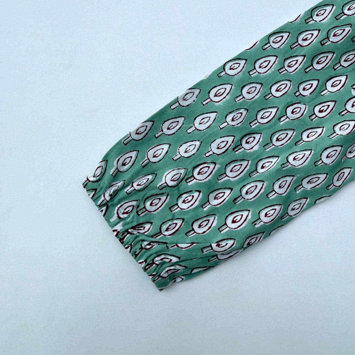 Meerahi - Fall Front-Opening Green Petal Print Dress for Girls