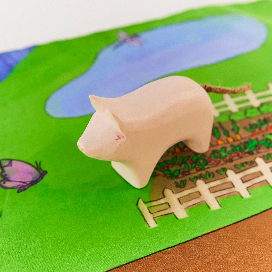Sarah’s Silks - Wooden Painted Pig
