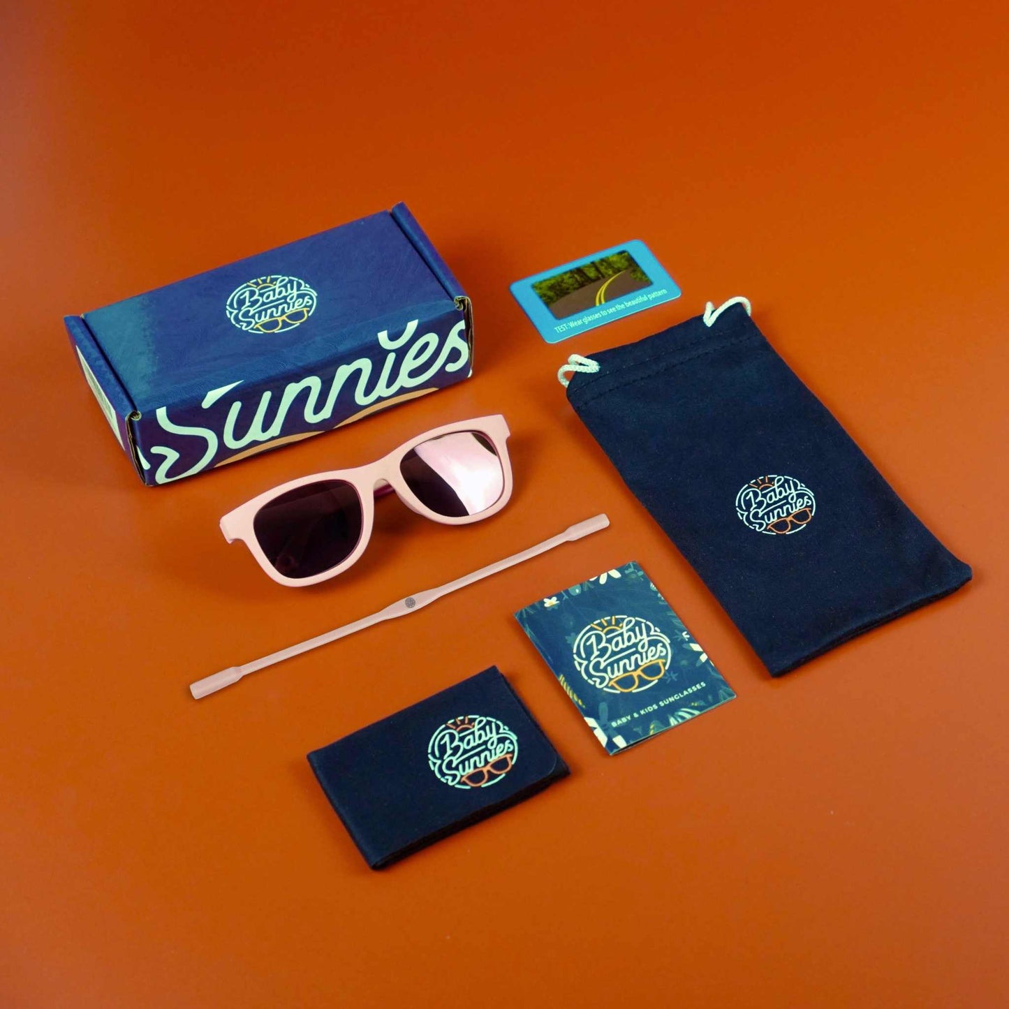 Baby Sunnies - Peach Flexible Polarized Baby Sunglasses with Strap 0-24 Months