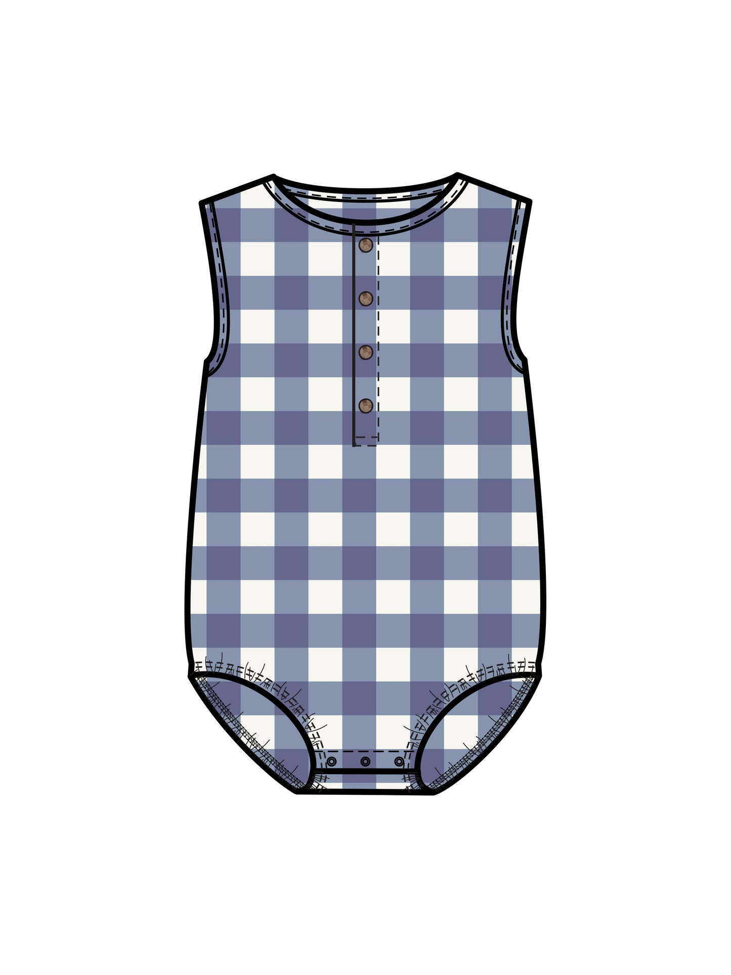Colored Organics - Organic Baby Wren Seersucker Bubble Romper - Marino Gingham