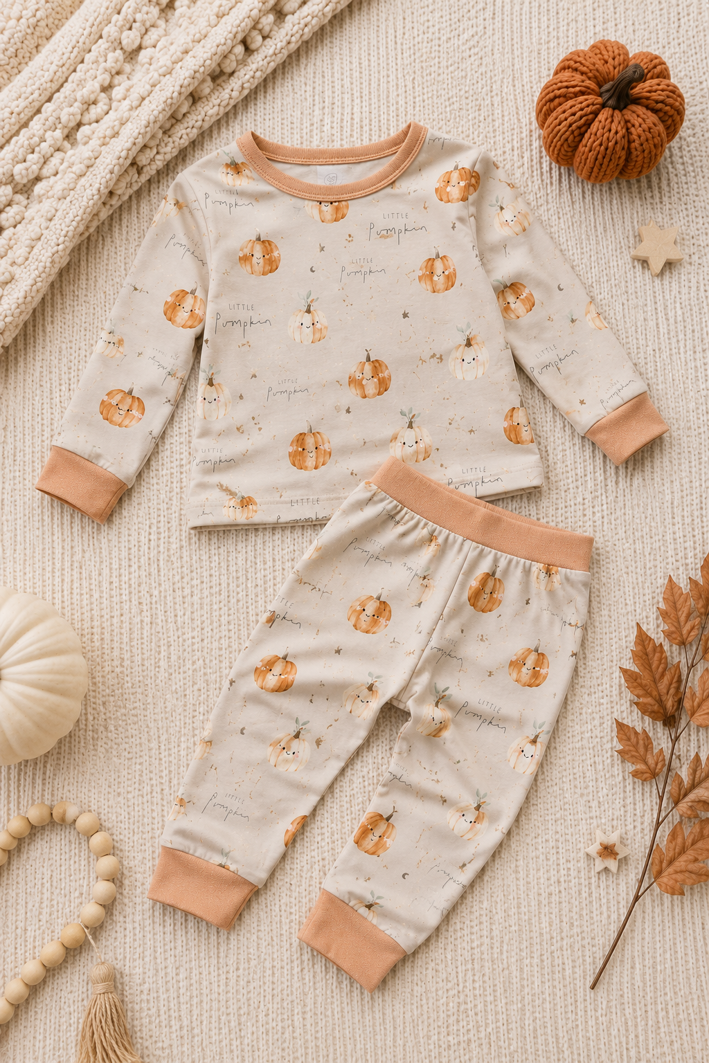The Honey and Bro Co. - Little Pumpkin Zinza™ Tencel Two-Piece Pajama Set