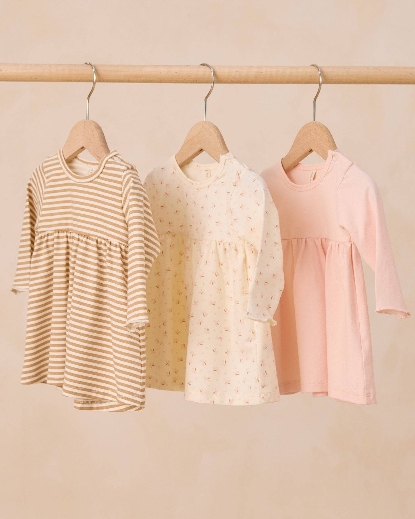 Quincy Mae - Long Sleeve Baby Dress || Honey Stripe