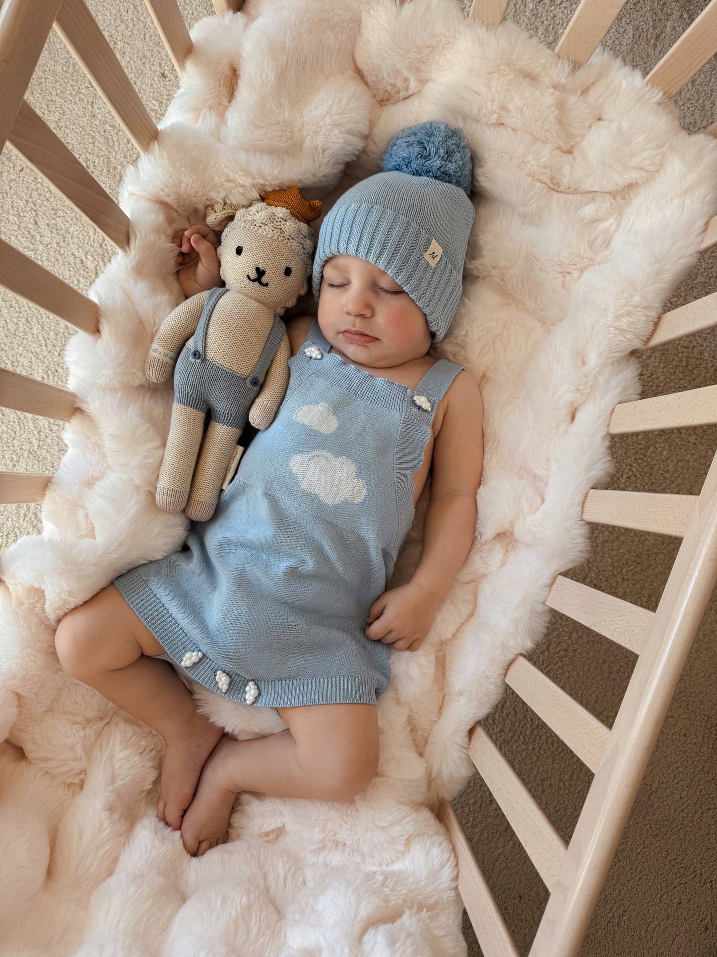 Luna + Luca - Cloud Dreams Romper - Powder Blue