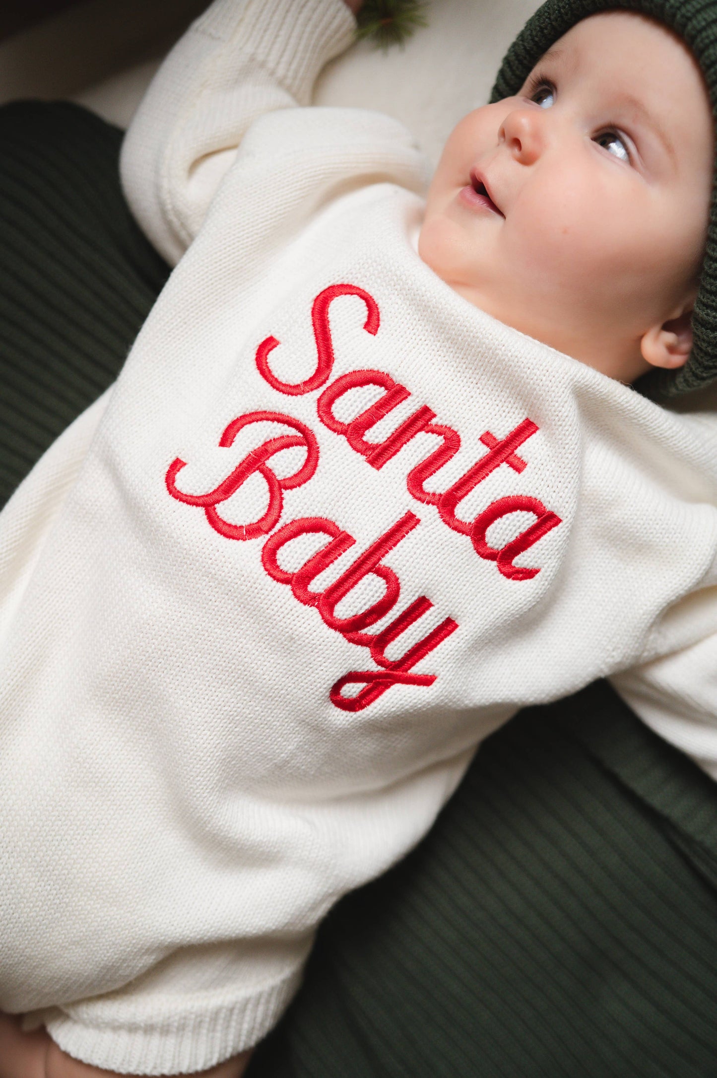 Pine Kids - Santa Baby Knit Romper - Cloud