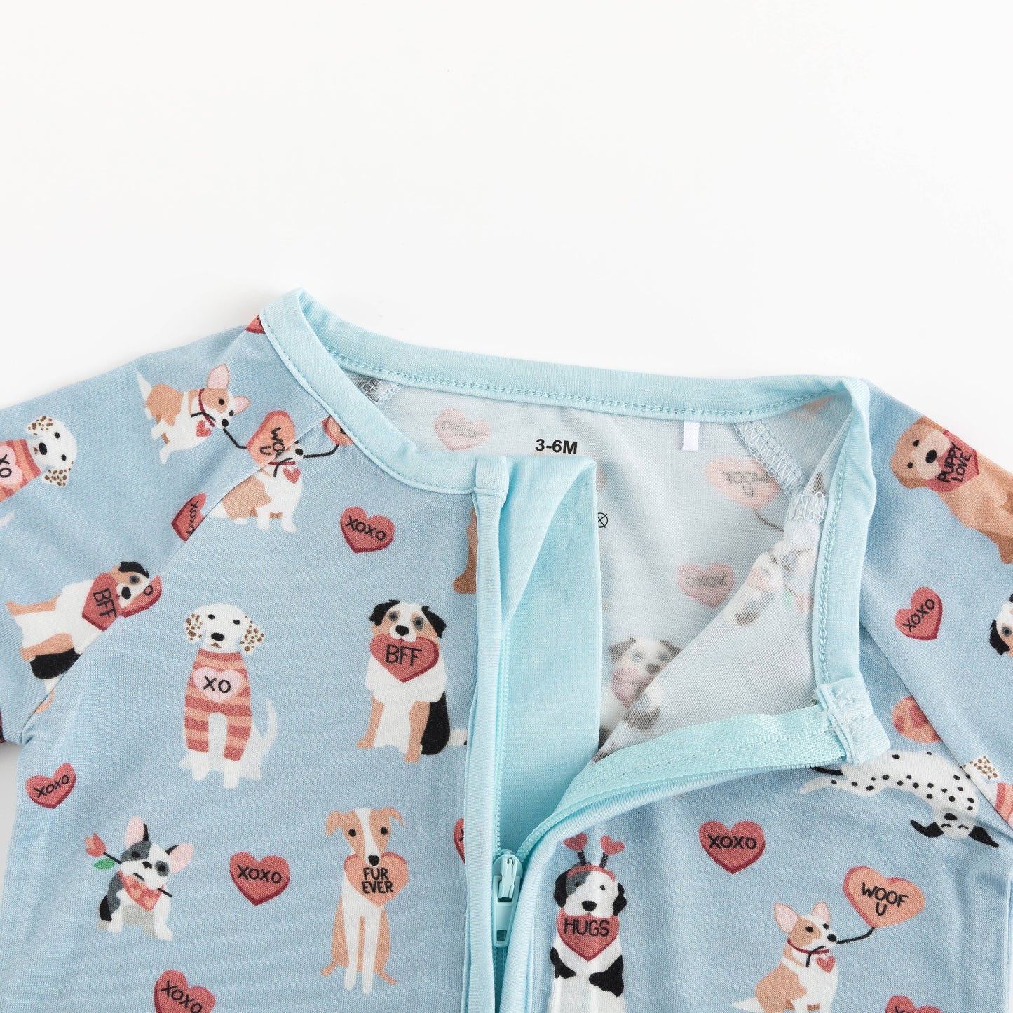 DreamLet - Pups & Kisses (Convertible Zip Footies) - Blue