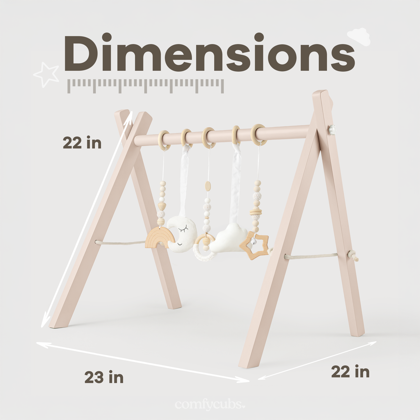 Comfy Cubs - Wooden Baby Play Gym, Baby Activity Gym by Comfy Cubs