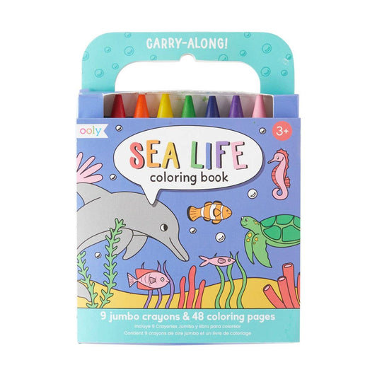 OOLY - Carry-Along: Coloring Book Set - Sea Life (10 PC Set)