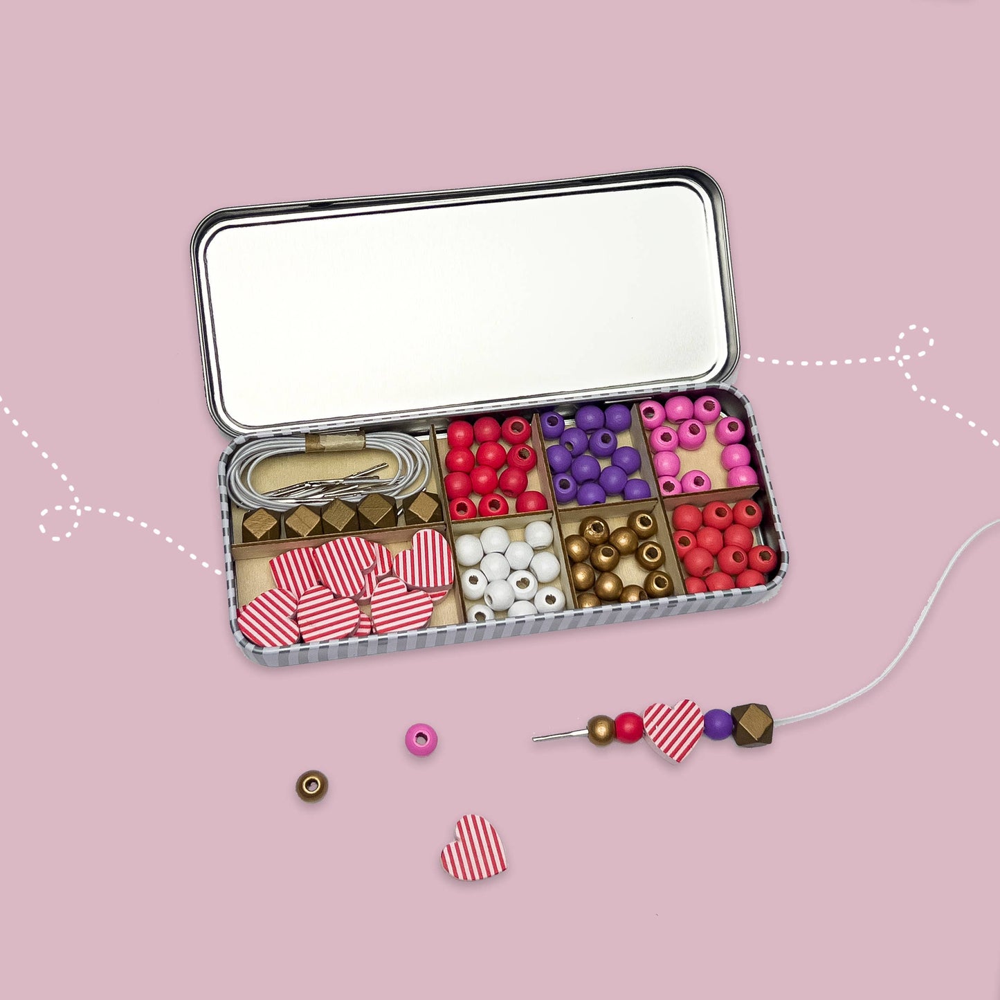 Cotton Twist - Love & Hearts Bracelet Bead Kit