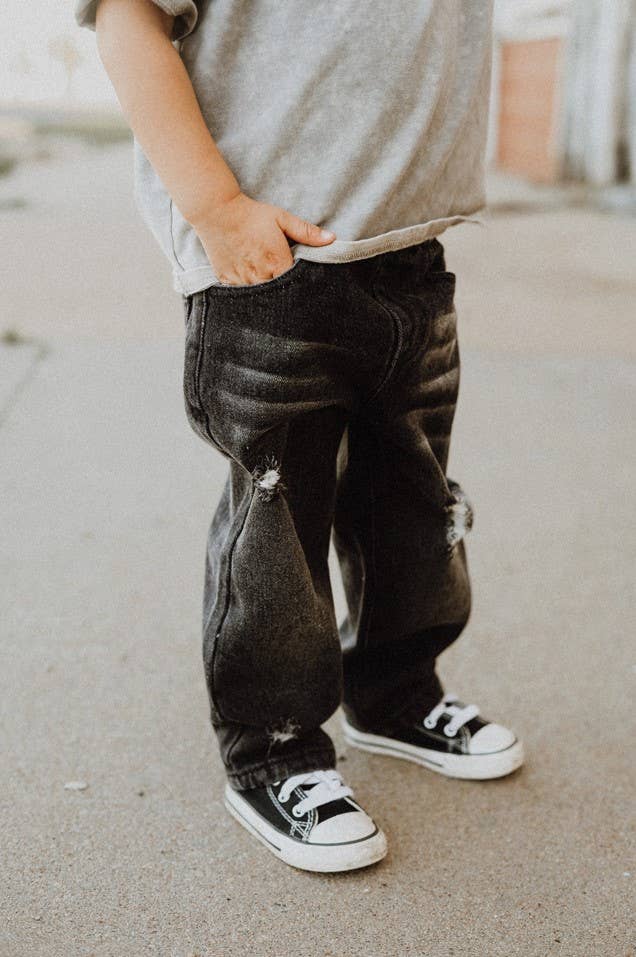 Lucky Link - Relaxed Straight Washed Black Jeans