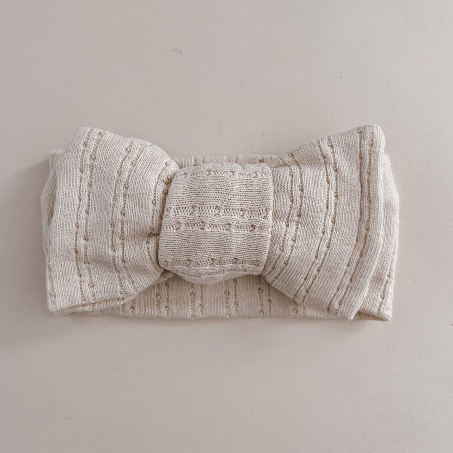 Luna + Luca - Luna + Luca Pointelle Bow Headband - Cream