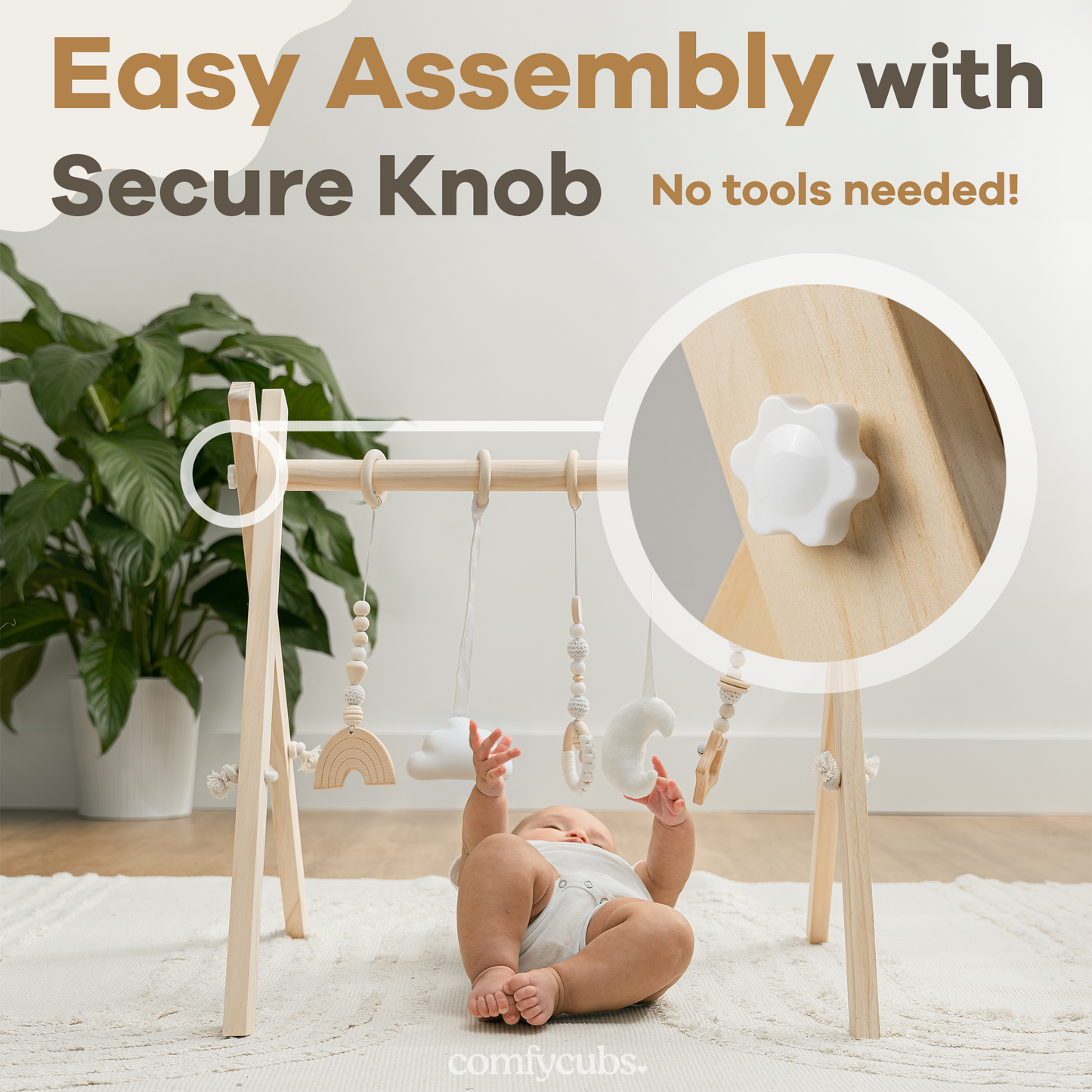 Comfy Cubs - Wooden Baby Play Gym, Baby Activity Gym by Comfy Cubs