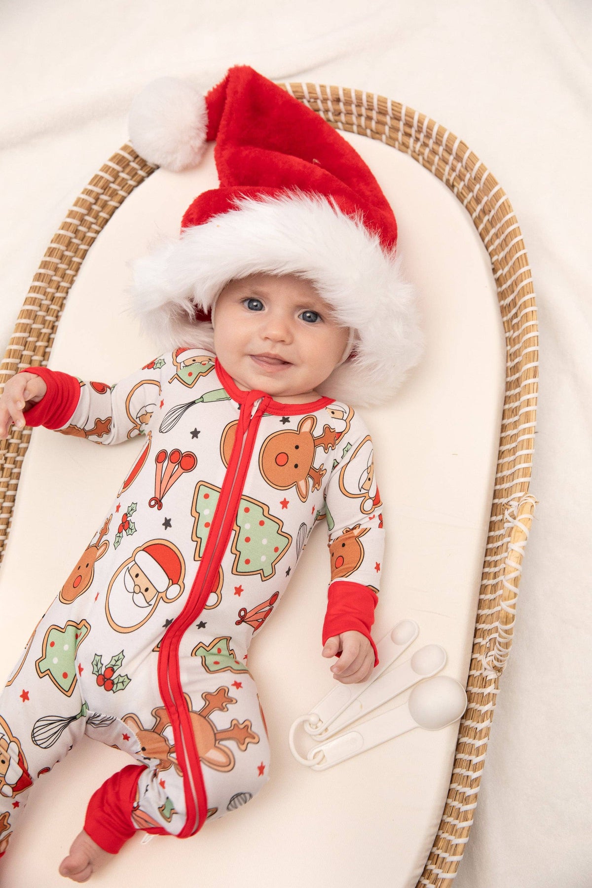 Tiny toes Baby Co - Christmas Cookies Baby Bamboo Zipper Romper