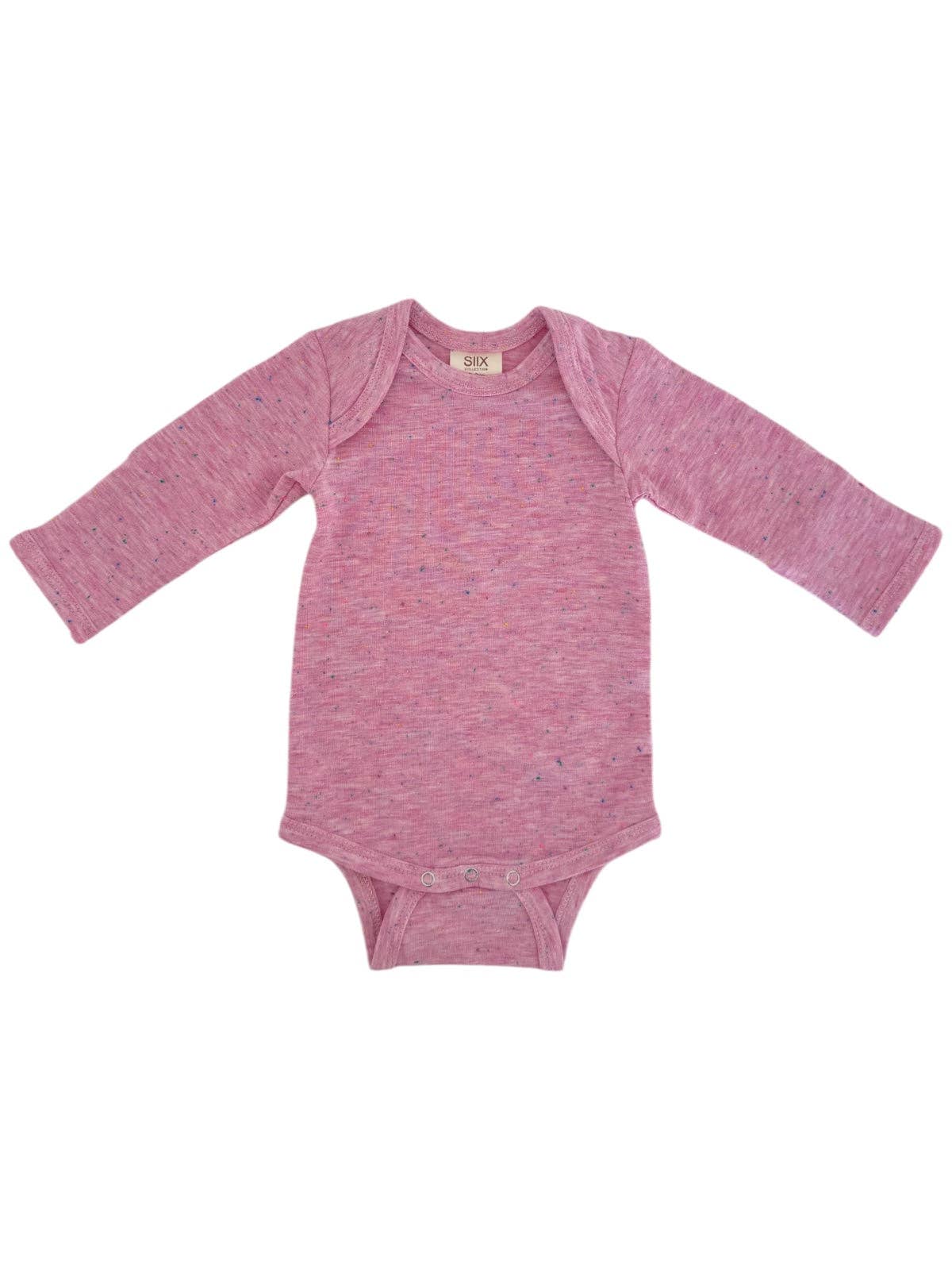 SIIX Collection - Pink Speckle / Long Sleeve Bodysuit