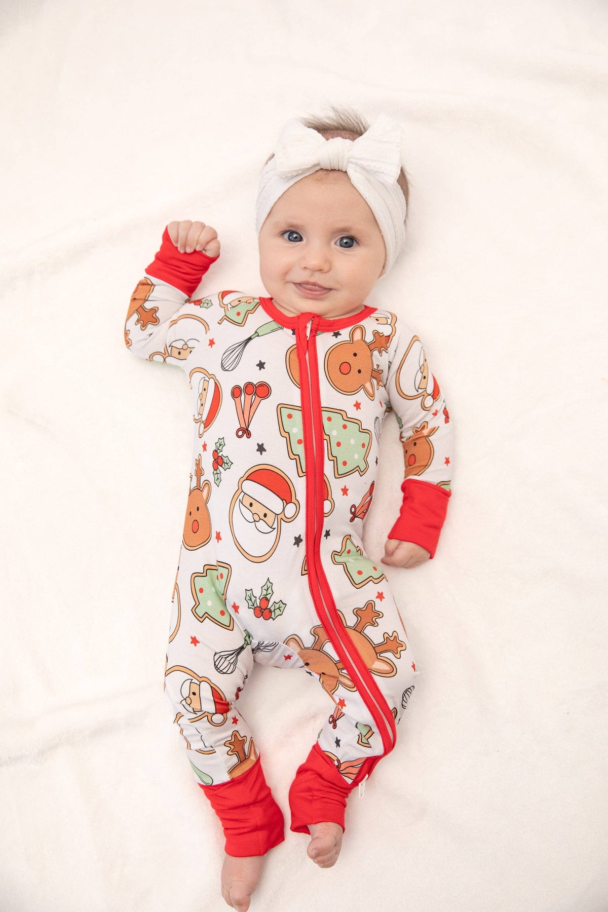 Tiny toes Baby Co - Christmas Cookies Baby Bamboo Zipper Romper