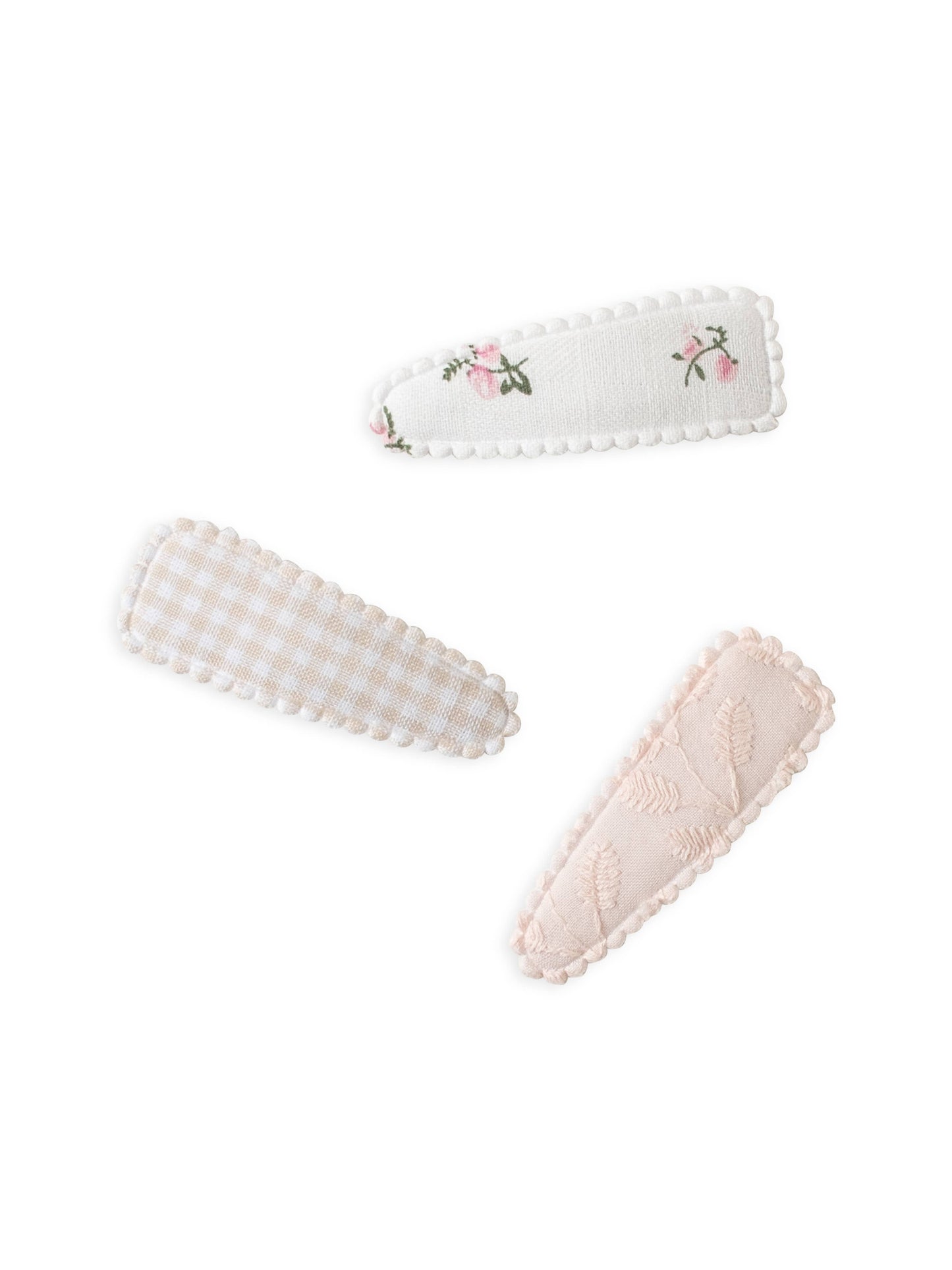 Colored Organics - Baby Hair Clips 3 Pack - Ivory Floral