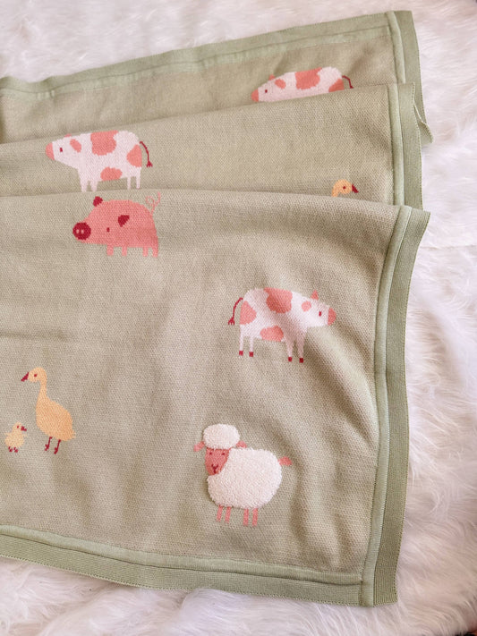 Darzzi - Farm Animals Knit Baby Blanket