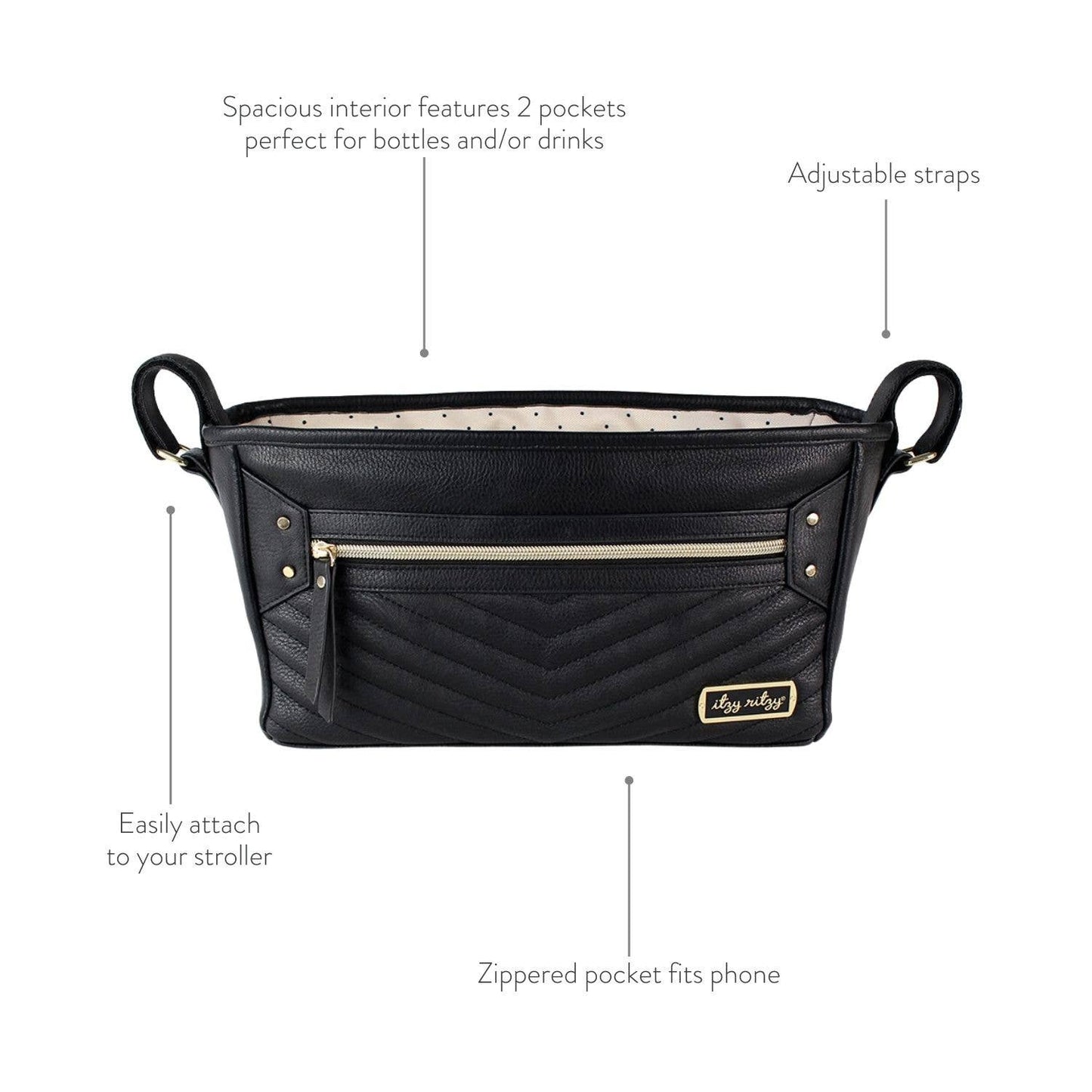 Itzy Ritzy - Vanilla Latte Travel Stroller + Wagon Caddy