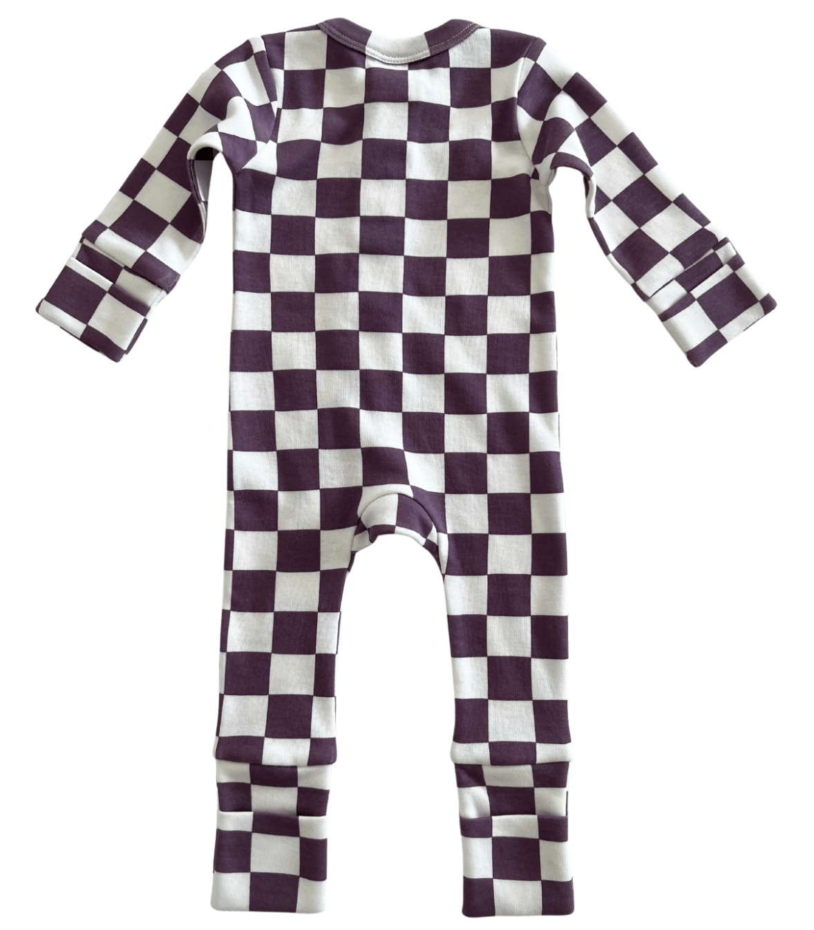 SIIX Collection - Berry Cheesecake Checkerboard / Organic 2-Way Zip Romper