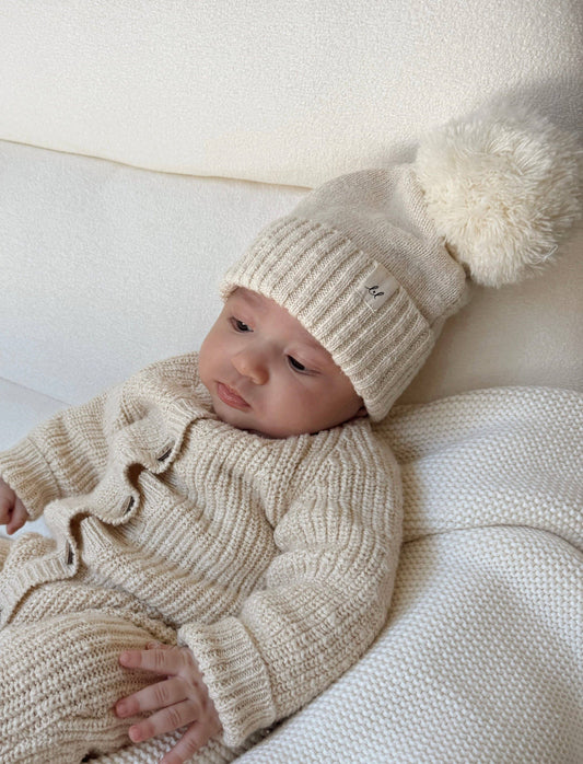 Luna + Luca - Luna + Luca Pom Beanie - French Cream